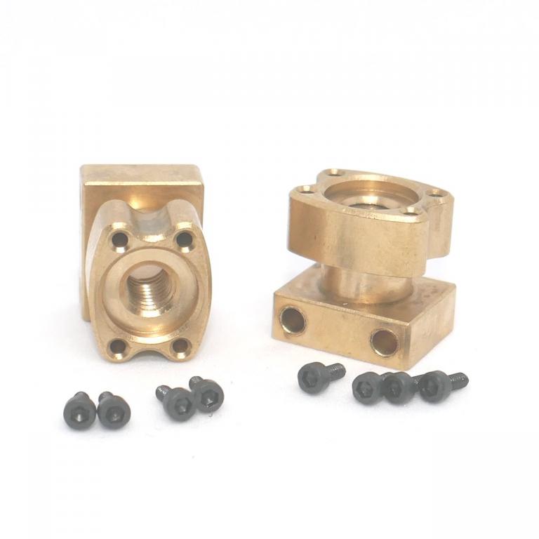 Vorbildähnlicher Hydraulikanschluss Scale M 1:8 für M5 Einschraubnippel - 2 Stück von vorn und von unten mit Schrauben von mk-modelltechnik